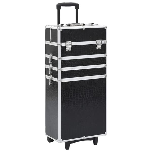 The Living Store makeupkuffert med krokodillemønster aluminium sort -  Kosmetik- & toilettasker