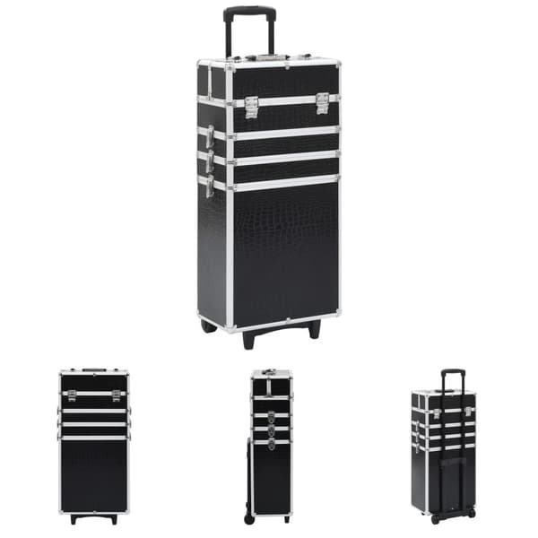 The Living Store makeupkuffert med krokodillemønster aluminium sort -  Kosmetik- & toilettasker