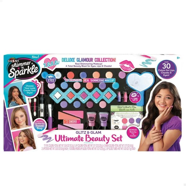 Sminkset för barn Cra-Z-Art Shimmer 'n Sparkle Glitz and Glam 44,5 x 3,5 x 22,5 cm 4 antal