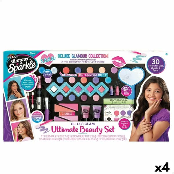 Sminkset för barn Cra-Z-Art Shimmer 'n Sparkle Glitz and Glam 44,5 x 3,5 x 22,5 cm 4 antal