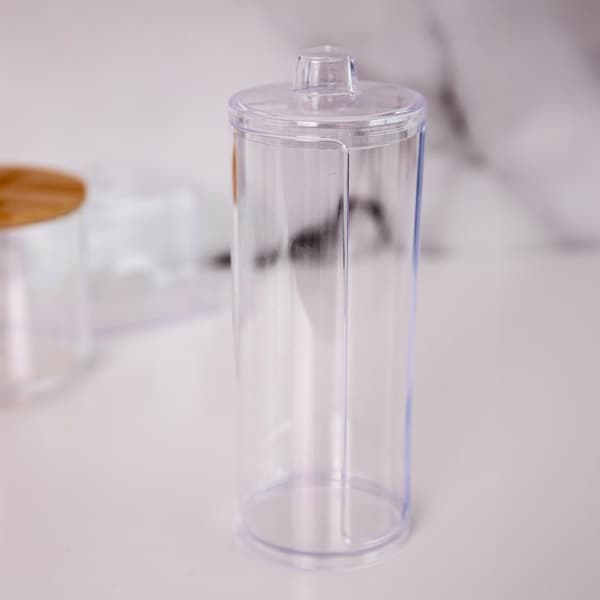 Container | FALSK | til gennemsigtige vatpinde | 7x7x18 cm | 957202