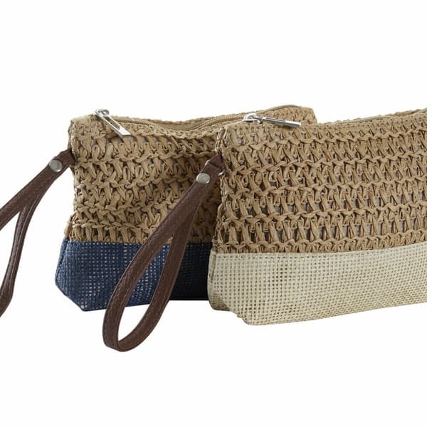Toilettaske DKD Home Decor Fiber Gul Blå Hvid Rød Beige 20 x 5 x 15 cm (4 Dele)