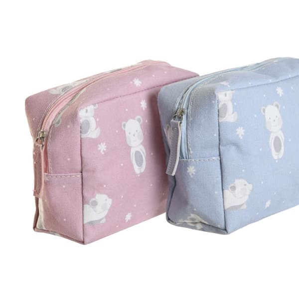 Resenecessär DKD Home Decor Blå Vit Grön Rosa polialgodon osos 15 x 6 x 12 cm (2 antal)