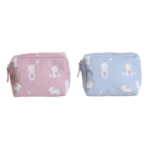 Resenecessär DKD Home Decor Blå Vit Grön Rosa polialgodon osos 15 x 6 x 12 cm (2 antal)