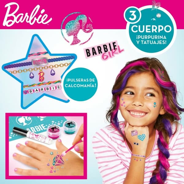 Skjønnhetssett Barbie Sparkling 2 x 13 x 2 cm 3-i-1