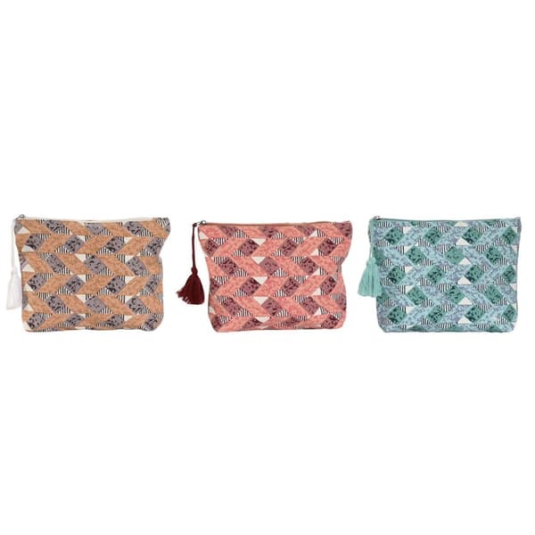 Reiseetui Home ESPRIT Brun Turkis Koral 25 x 5 x 20 cm (3 enheter)