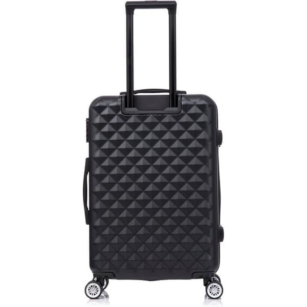 CELIMS - Medium Weekend resväska Set med sminkväska/necessär 35cm styv och lätt | Håll storlek 20kg 65cm | Svart