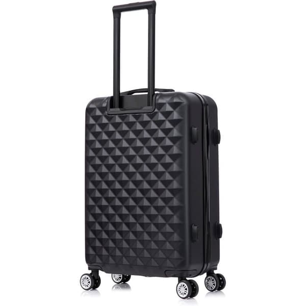 CELIMS - Medium Weekend resväska Set med sminkväska/necessär 35cm styv och lätt | Håll storlek 20kg 65cm | Svart