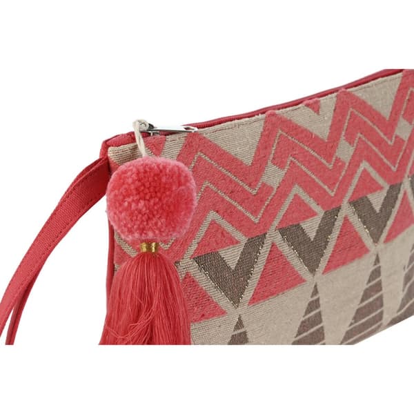 Rejsetoilettaske Home ESPRIT Beige Fuchsia 26 x 2 x 19 cm