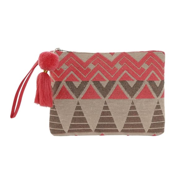Rejsetoilettaske Home ESPRIT Beige Fuchsia 26 x 2 x 19 cm