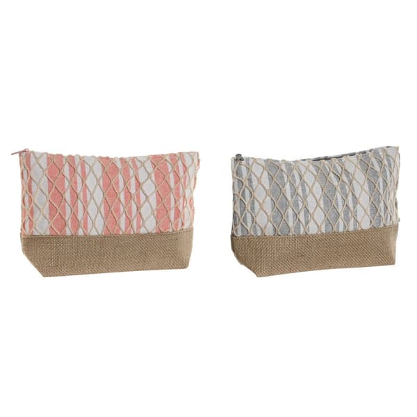 Matkapakkaus Home ESPRIT Harmaa Koralli 25 x 7 x 15 cm (2 osaa)