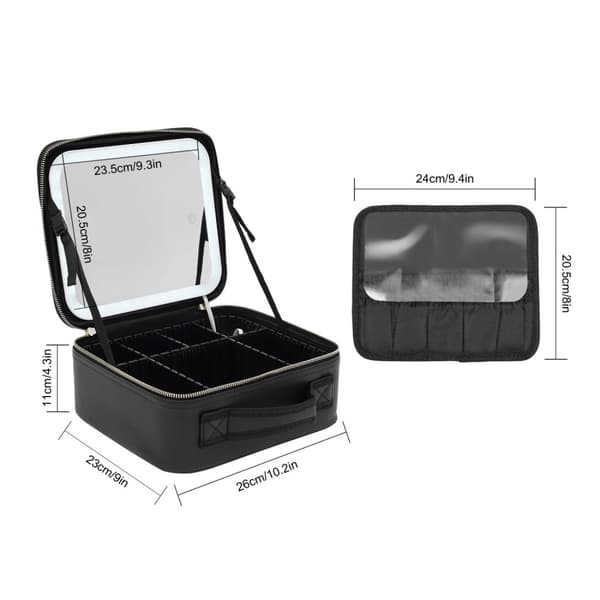 Makeup Organizer, LED-belysning, Elegant Design,Lyserød