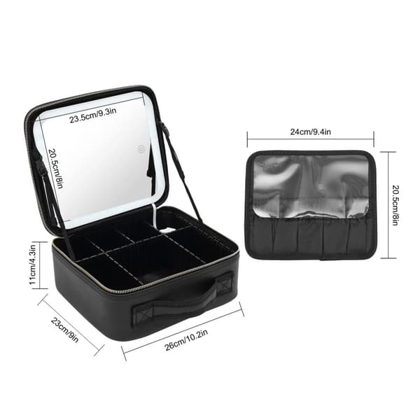 Makeup Organizer, LED-belysning, Elegant design,Rosa