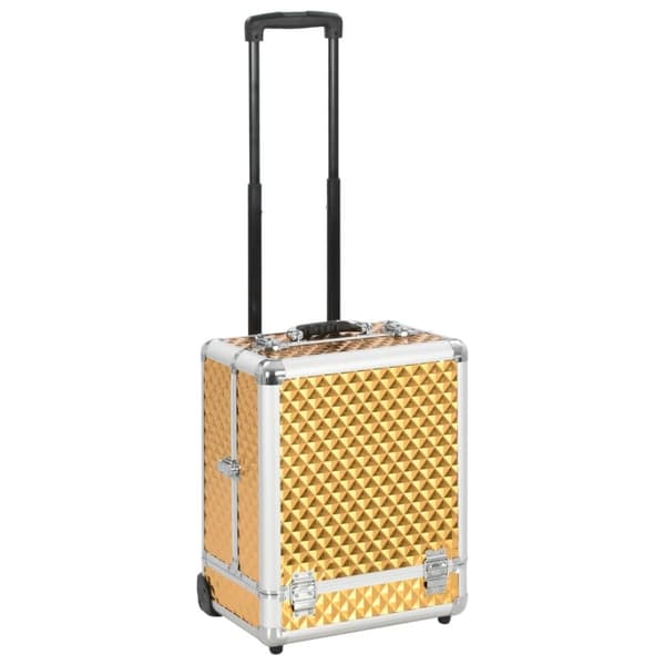 Sminkresväska 35x29x45 cm guld aluminium