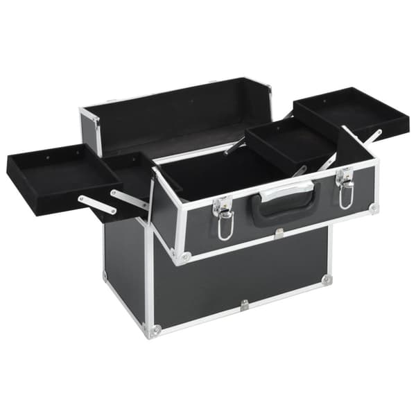 Sminklåda 37x24x35 cm svart aluminium