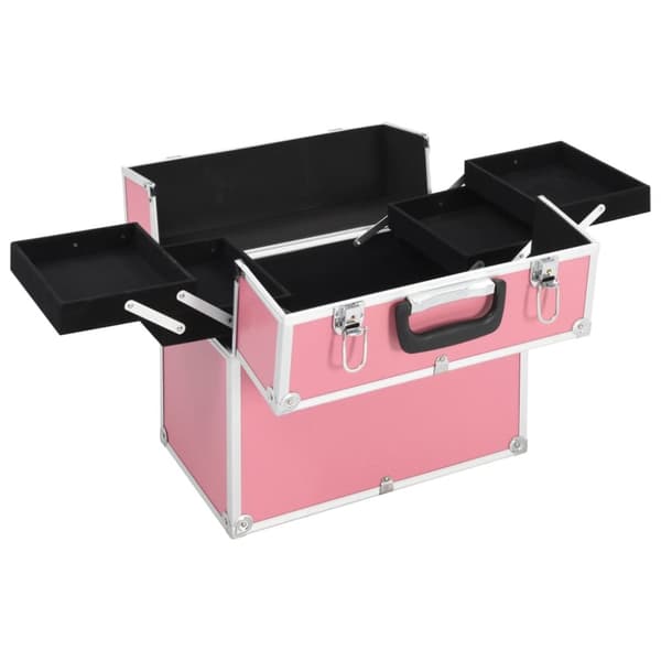 Sminklåda 37x24x35 cm rosa aluminium