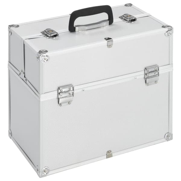 Sminklåda 37x24x35 cm silver aluminium