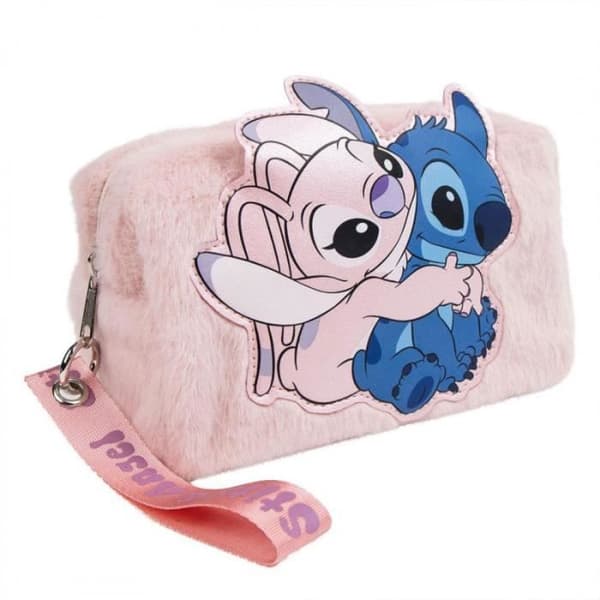 Angel & Stitch Disney Pink Fur Toalettväska