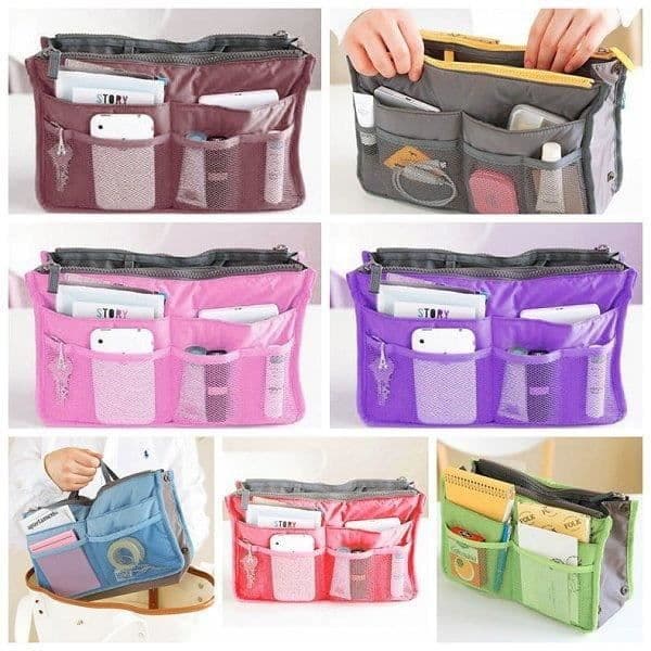 Organizer Insert Bag Dam Nylon Rese Insert Organizer Handväska Handväska Large Liner Dam Makeup Kosmetikväska