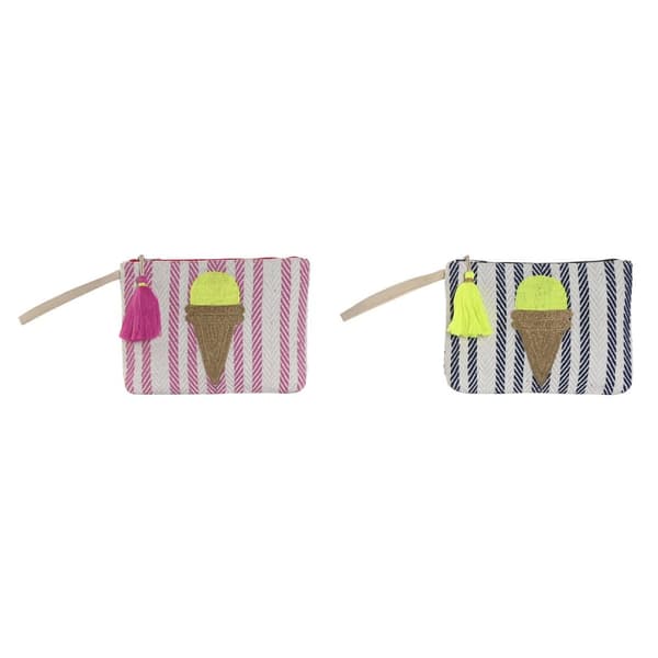 Toilettaske Home ESPRIT Blå Pink 26 x 2 x 19 cm (2 enheder)