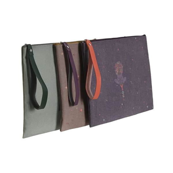 Toilettaske DKD Home Decor Brun Grøn Bourgogne Lærred Yoga 31 x 1 x 21 cm (3 enheder)