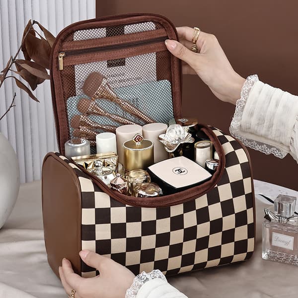 INF Skakternet toilettaske, rejse makeup taske til kvinder