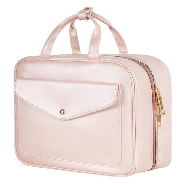 Dame 9L Matein 1230 Rosa reiseveske / konvertibel toalettmappe.