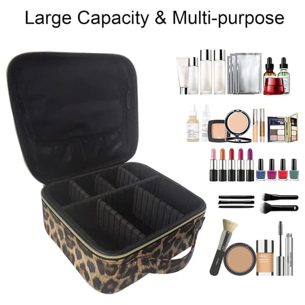 UNIQ Makeup reiseveske - Kosmetisk veske for all makeup - Leopard