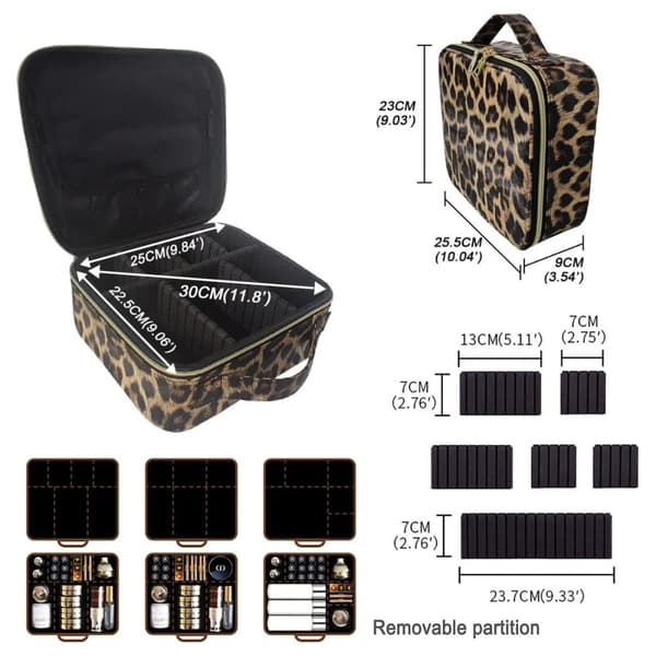 UNIQ Makeup reiseveske - Kosmetisk veske for all makeup - Leopard