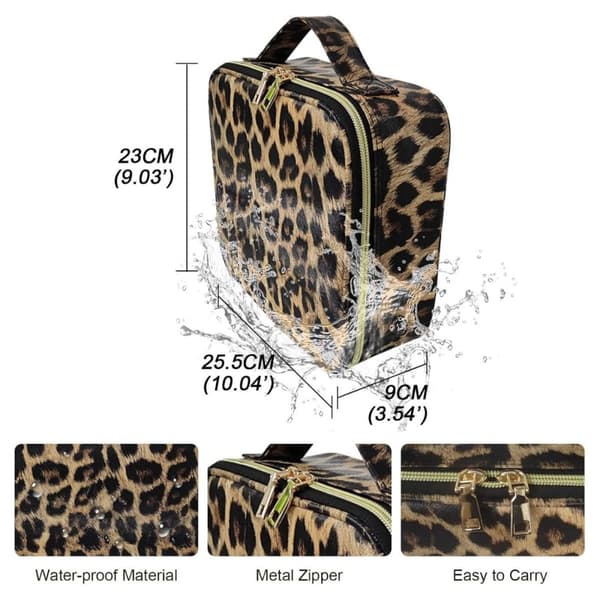 UNIQ Makeup reiseveske - Kosmetisk veske for all makeup - Leopard