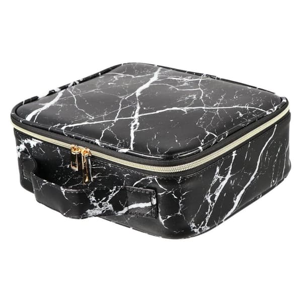 UNIQ Makeup Rejsetaske - Toilettaske / Kosmetiktaske til alt dit makeup - Black Marble