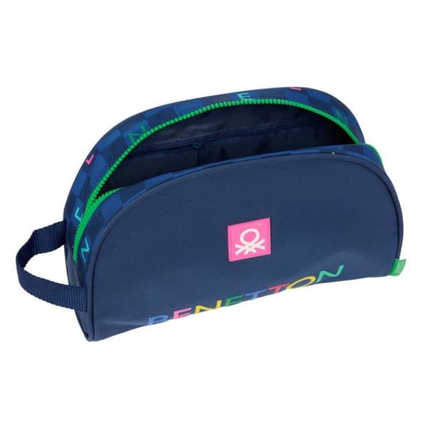 Rejsetoilettaske Benetton Damero Marineblå 28 x 18 x 10 cm