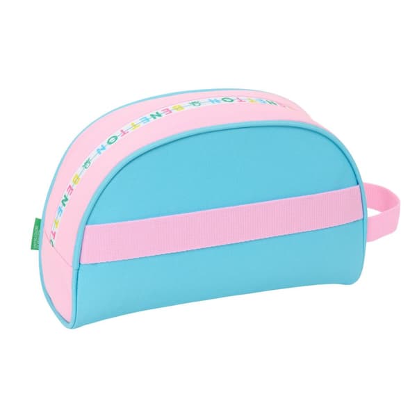 Rejsetoilettaske Benetton Unique Pink Turkisblå 28 x 18 x 10 cm