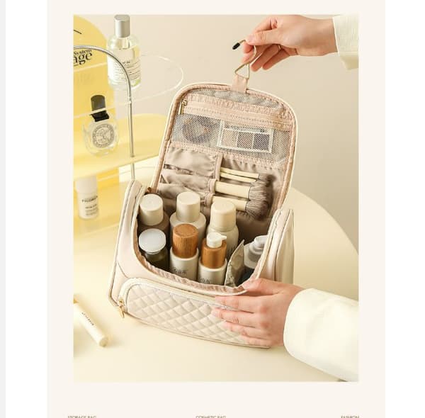 INF Toiletry Bag med stor kapacitet för kvinnor, kosmetikväska för resor