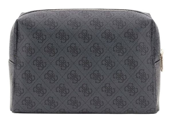 GUESS Necessär antracit svart för kvinnor - Orlina Dubbel Dragkedja Kosmetisk Väska Kol Logotyp 290627