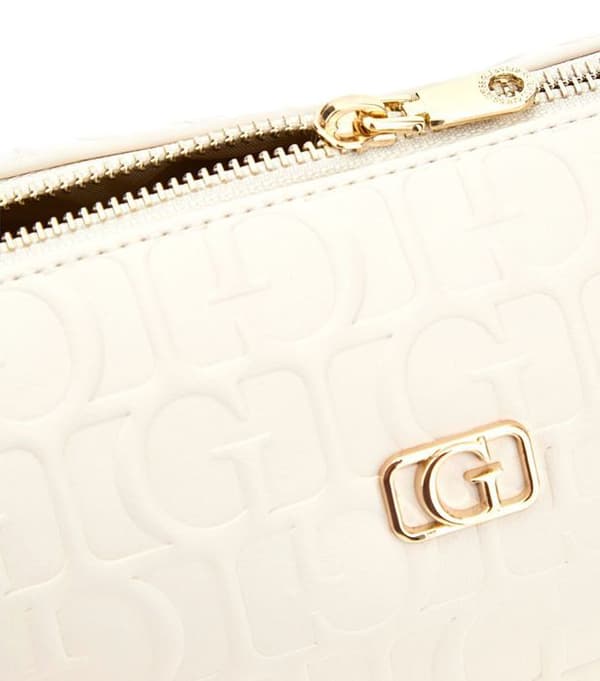GUESS Trosse för toalettbehandling beige för kvinnor - Television Large Top Zip Kosmetisk väska Sten 298805