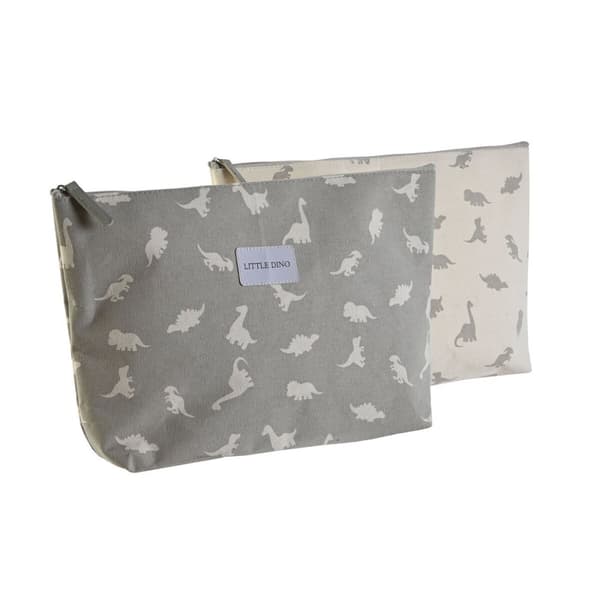 Resenecessär DKD Home Decor Vit Grå Bomull 33 x 8 x 21 cm (2 antal)