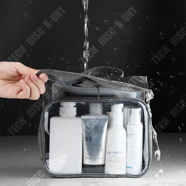 TD® Business Travel Wash Bag Foldbar Bärbar Kosmetikväska Multifunktionell förvaringsväska för män och kvinnor Grå