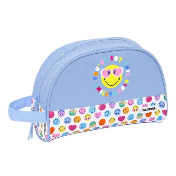 Resenecessär Smiley Joyful Multicolour Ljusblå återvinningsbart 28 x 18 x 10 cm