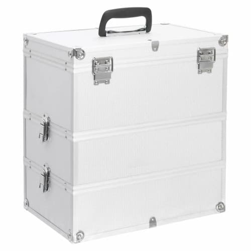 Sminklåda 37x24x40 cm silver aluminium