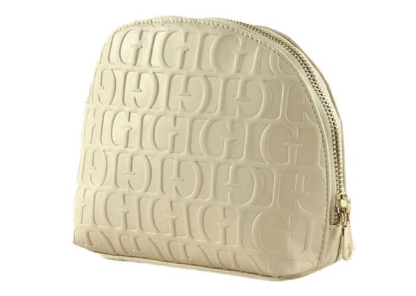 GUESS Necessär crème för kvinnor - Television Dome Zip Bag Stone 300385