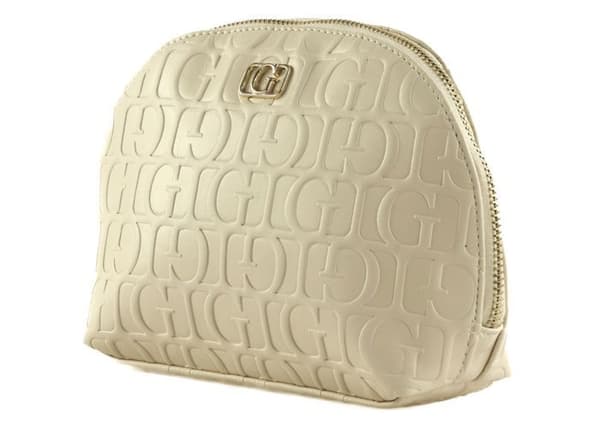 GUESS Necessär crème för kvinnor - Television Dome Zip Bag Stone 300385