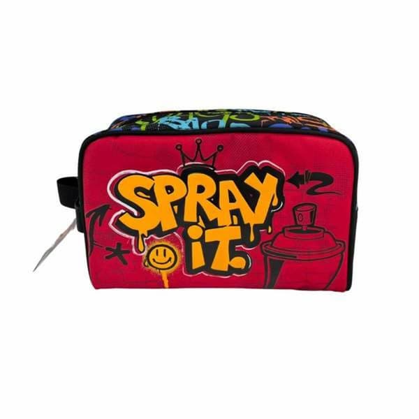 Rejsetoilettaske Toybags Grafitti Rød 15 x 25 x 11 cm