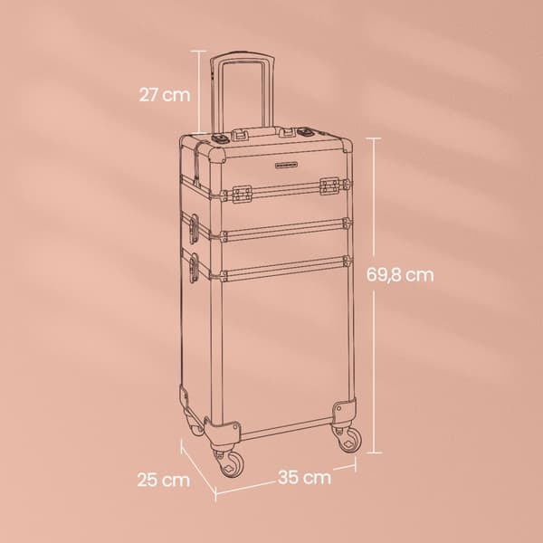 Makeup-etui, SONGMICS JHZ01B, 35x25x69.8 cm, Sort