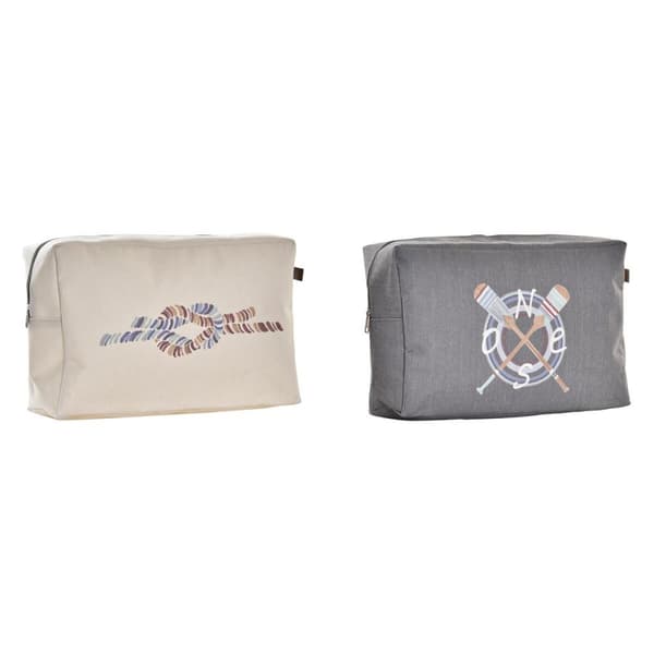 Toilettaske DKD Home Decor Grå Hvid Marine (30 x 10 x 20 cm) (2 enheder)