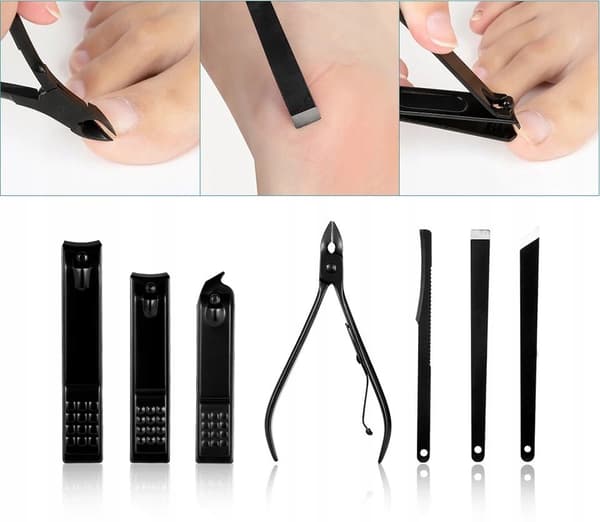 SÆT Manicure Pedicure Face TRAVEL 18 ELEMENTER XXL Sort MAT