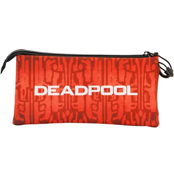 Trousse Triple ECO - Marvel - Deadpool Vapen - Röd - Zippad - Barn
