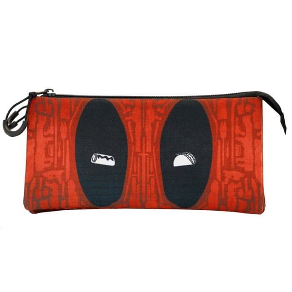 Trousse Triple ECO - Marvel - Deadpool Vapen - Röd - Zippad - Barn