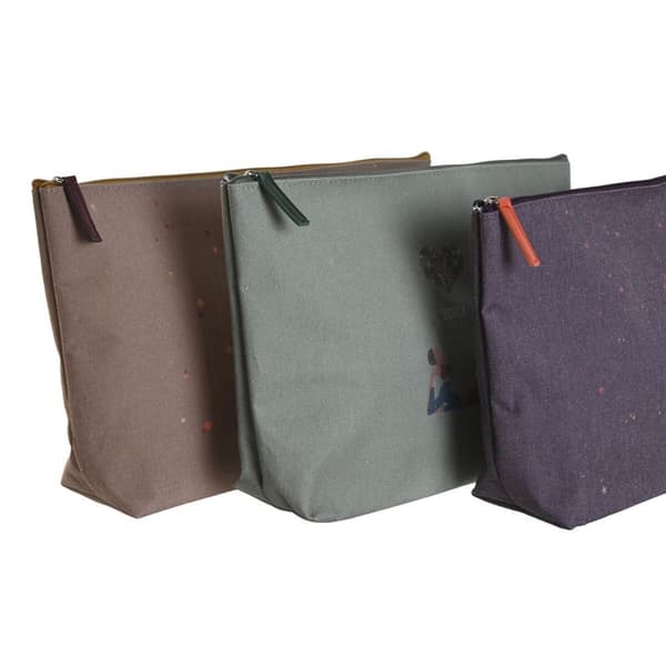Necessär DKD Home Decor Brun Grön Bordeaux Kanvas Yoga 33 x 8 x 20 cm (3 antal)