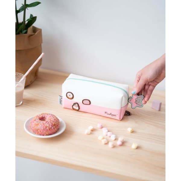 Sminkväska - Pusheen - 19 x 9 cm - Polyester - Rosa/Vit - Flicka